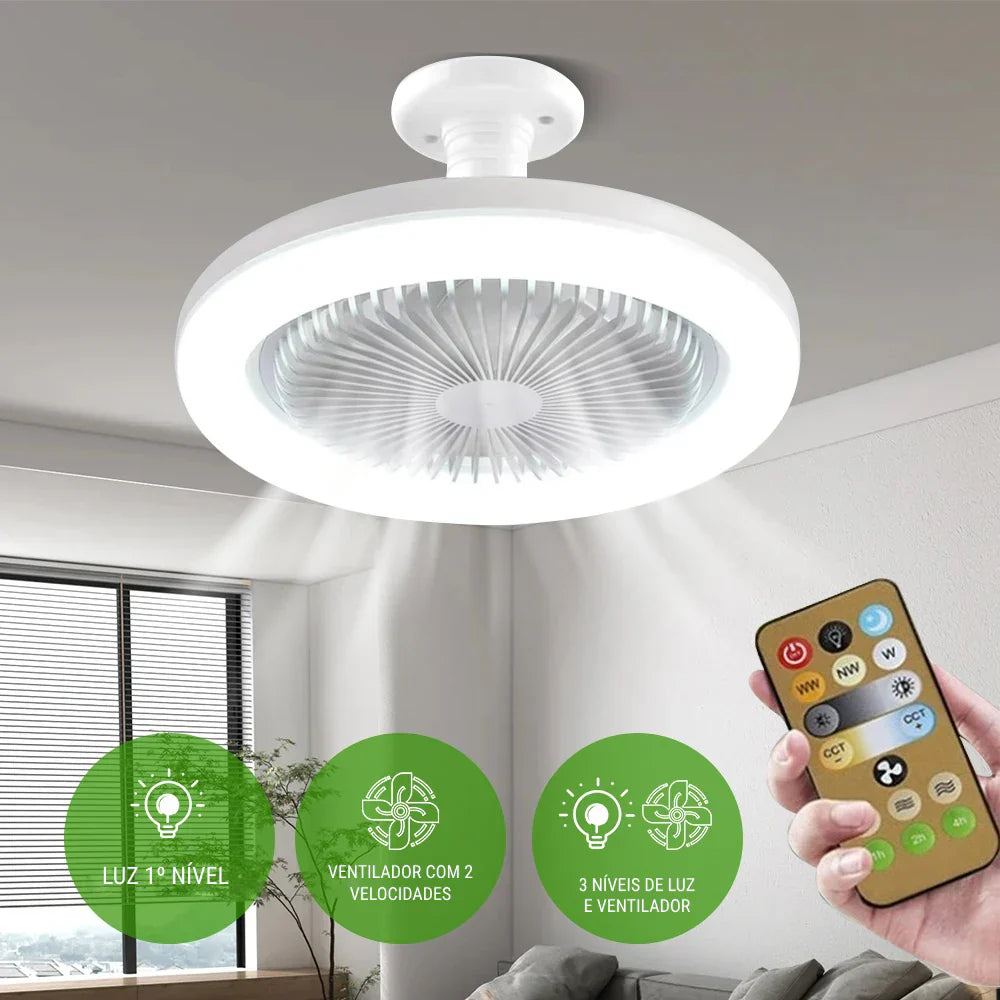 Ventilador de Techo LED con Luz y Control Remoto